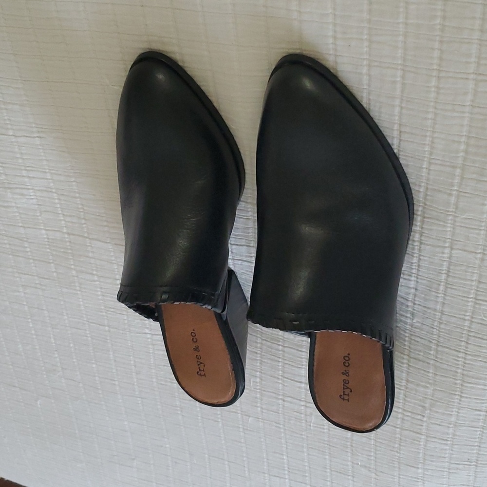 Frye Black Leather Mules, HP PICK ❤️❤️❤️ NEW in BOX NIB - Picture 7 of 12